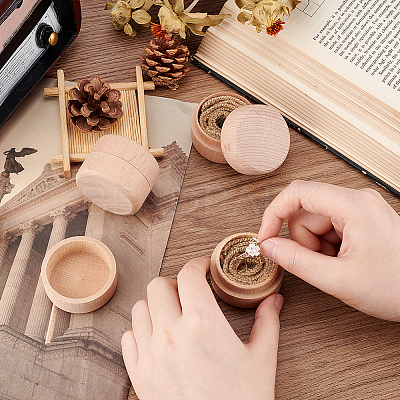 Wooden Ring Boxes LS-CON-WH0078-24B-1