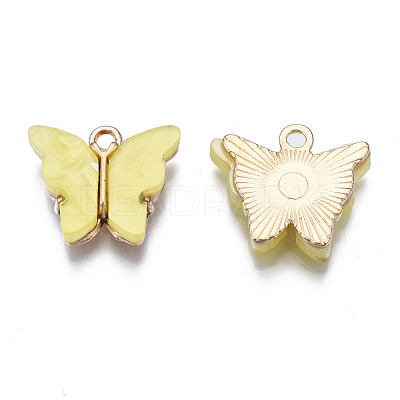 Alloy Acrylic Pendants X-ENAM-R136-01D-1