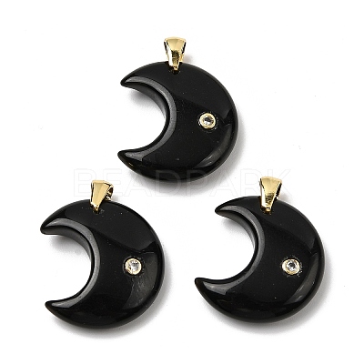 Natural Obsidian Pendants G-A297-02G-06-1
