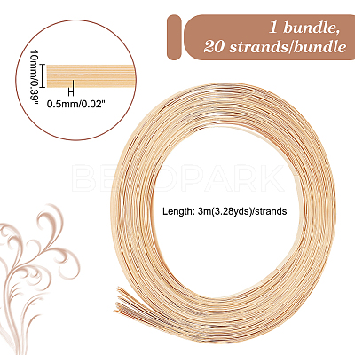 Flat Natural Bamboo Wicker Strips AJEW-WH0258-950A-1