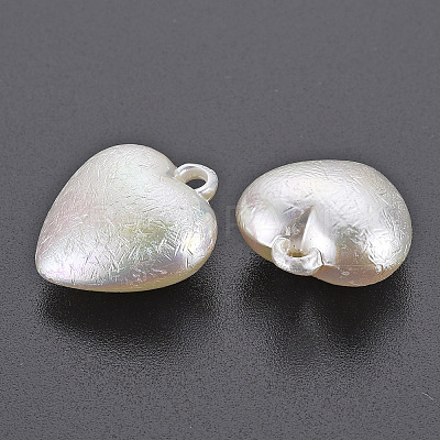 Electroplated ABS Plastic Imitation Pearl Pendants KY-T023-008A-01-1