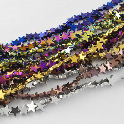 Non-magnetic Synthetic Hematite Beads Strands G-Q887-6x6mm-M-1
