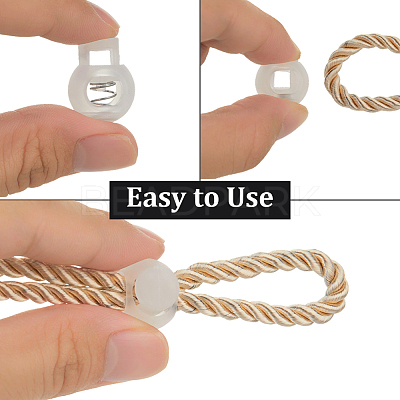 50Pcs PP Plastic Iron Spring Cord Locks KY-CN0002-36A-1