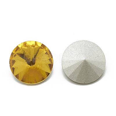 Pointed Back Glass Rhinestone Cabochons RGLA-T086-10mm-22-1