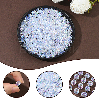 500Pcs UV Plating Acrylic Beads OACR-SP0001-85B-1