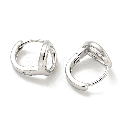 Oval Brass Hoop Earrings EJEW-L211-011C-P-1