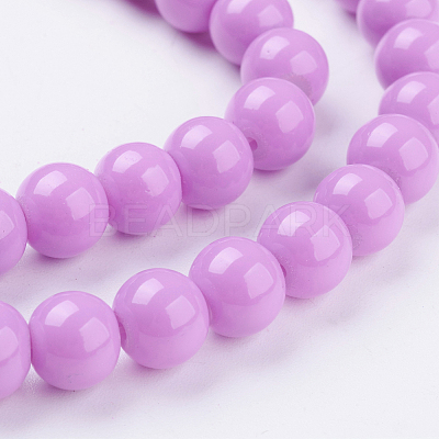 Painted Glass Bead Strands X-DGLA-S071-8mm-35-1
