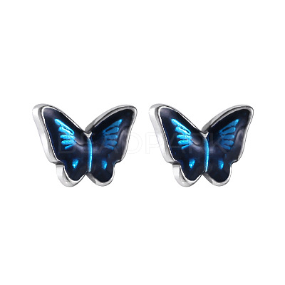 Butterfly 999 Fine Silver Enamel Stud Earrings FS-WG044EC-01-1