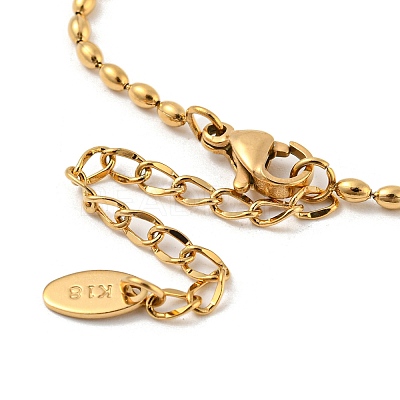 201 Stainless Steel Rugby Beaded Chain Bracelets BJEW-G696-01A-G-1
