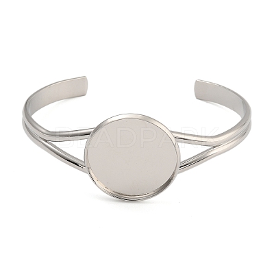 Rack Plating Brass Open Cuff Bangle Making KK-M098-01P-1