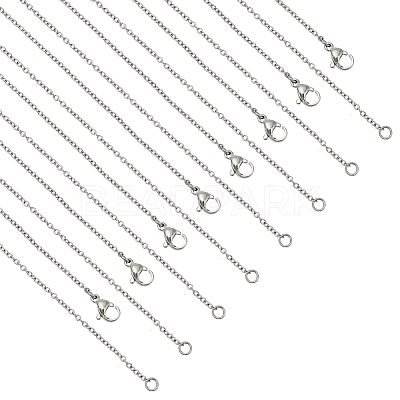 20Pcs 304 Stainless Steel Cable Chain Necklaces Set for Men Women MAK-NB0001-15P-1