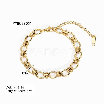 Simple 304 Stainless Steel Chain Link Bracelets for Summer Beach PM6439-13-1