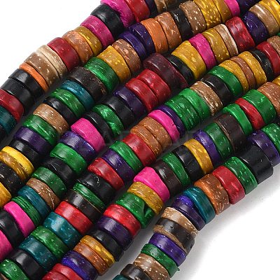 Natural Coconut Disc Bead Strands COCB-O002-02-1