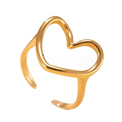 304 Stainless Steel Cuff Open Rings for Women WGDDE5D-01-1
