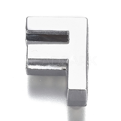 Alloy Letter Slide Charms RB-F034-01F-P-RS-1