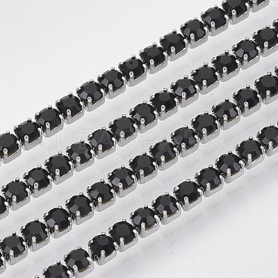 304 Stainless Steel Rhinestone Strass Chains STAS-T055-01P-1