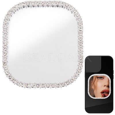 2Pcs Alloy Rhinestones & Glass Makeup Mirror for Phone Cases Phone AJEW-SC0003-75D-1