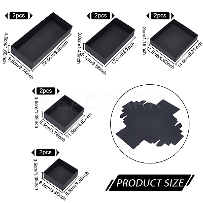 10Pcs 5 Style Paper Boxes CON-BC0002-32C-1