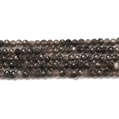 Natural Silver Sheen Obsidian Beads Strands LS-G-E608-A02-A-1