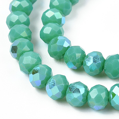 Electroplate Opaque Solid Color Glass Beads Strands EGLA-A044-P2mm-L31-1