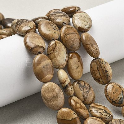 Natural Picture Jasper Beads Strands G-P528-M28-01-1
