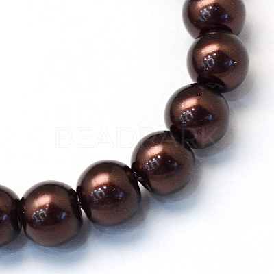 Baking Paint Pearlized Glass Pearl Round Bead Strands HY-Q003-10mm-40-1