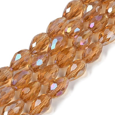 Transparent Electroplate Glass Beads Strands EGLA-N013-T10mm-B21-1
