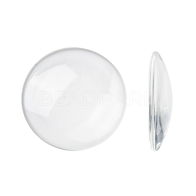 Transparent Glass Cabochons GGLA-R026-35mm-1