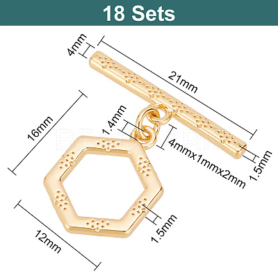 18Pcs Brass Toggle Clasps KK-GO0001-12-1