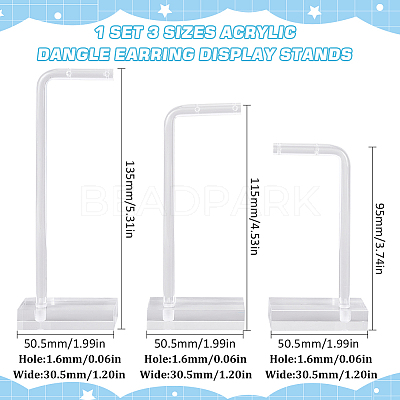1 Set 3 Sizes Acrylic Dangle Earring Display Stands EDIS-SC0001-06-1