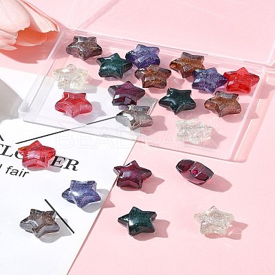 21Pcs 7 Colors Transparent Acrylic Beads OACR-FS0001-95-1