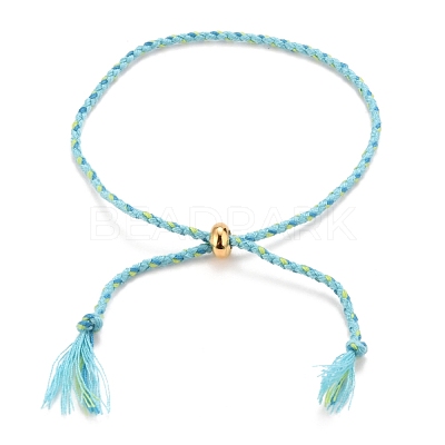Adjustable Braided Cotton Cords Slider Bracelets Making BJEW-JB05743-1