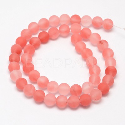 Cherry Quartz Glass Beads Strands G-D684-6mm-1