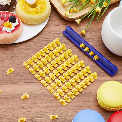 PP Plastic Letter A~Z Cookie Impress Embosser Cutter AJEW-WH0504-24-1