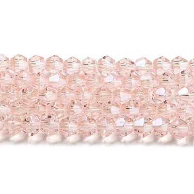 Transparent Electroplate Glass Beads Strands GLAA-F029-4mm-C26-1