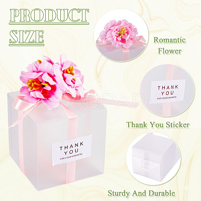 Clear PVC Candy Gift Packaging Boxes with Ribbon & Artificial Flower CON-TAC0001-20A-1