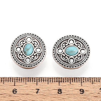 Zinc Metal Alloy & Natural Turquoise Buttons LS-BUTT-WH0057-001A-AS-1