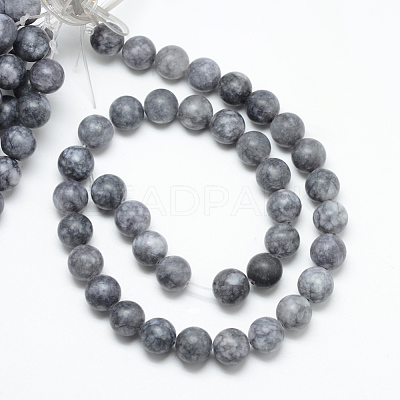 Natural White Jade Bead Strands X-G-R297-8mm-33-1