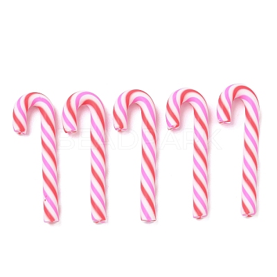 Christmas Candy Cane Handmade Polymer Clay Beads CLAY-P005-04-1