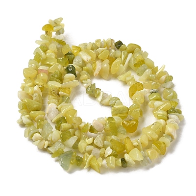 Natural Lemon Jade Chip Bead Strands G-M205-22-1