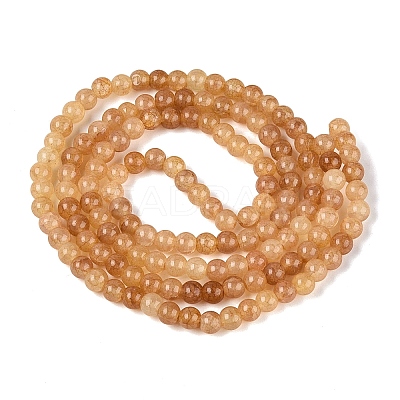Ombre Effect Dyed Crackle Glass Beads Strands GLAA-Q106-01A-B13-1