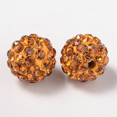 Pave Disco Ball Beads X1-RB-A130-10mm-14-1