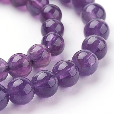 Natural Amethyst Beads Strands G-G099-6mm-1-1