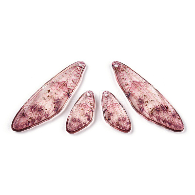 Transparent Resin Wing Earrings Pendants LS-FIND-TAC0006-58A-1