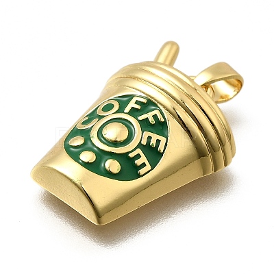 Brass Enamel Pendants KK-Z093-10G-1