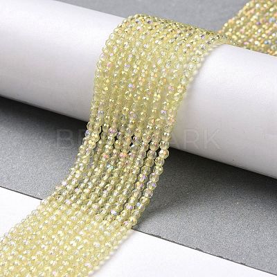Electroplate Transparent Glass Beads Strands LS-GLAA-H021-01A-FR04-1