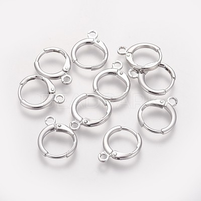 Brass Huggie Hoop Earring Findings KK-L179-04P-1