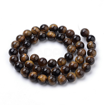 Natural Tiger Eye Beads Strands X-G-S259-21-4mm-1