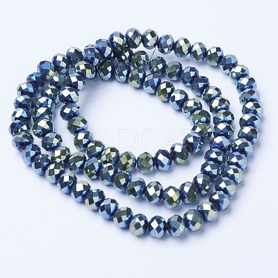 Electroplate Transparent Glass Beads Strands EGLA-A034-T8mm-UA-1