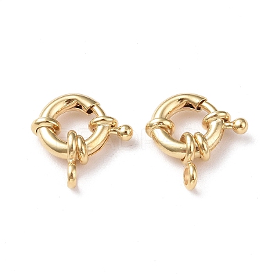 Eco-friendly Brass Spring Ring Clasps KK-D082-02G-B-1